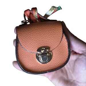 Bag Keychain Bag Charm Change Pouch Coin Purse Push Lock Clasp Orange Feminine